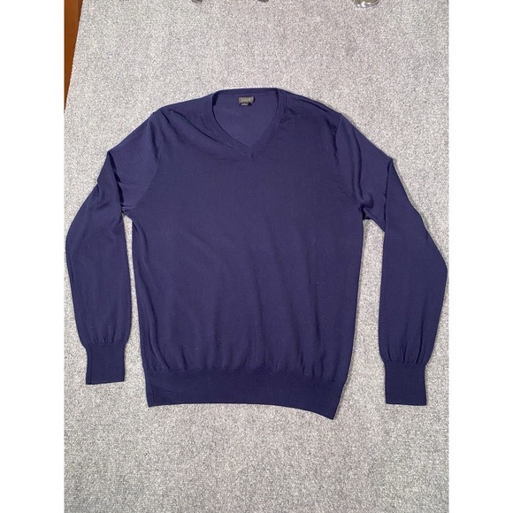J.CREW Other - J Crew V-neck Sweater Mens L Preppy Blue 100% Merino Wool Lightweight Casual